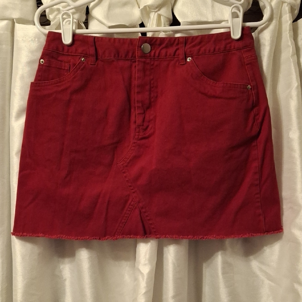Forever 21 Bold Red Mini Skirt Med